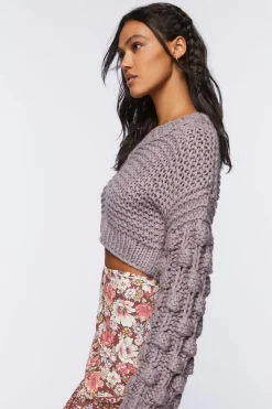 Cropped Chunky Knit Sweater