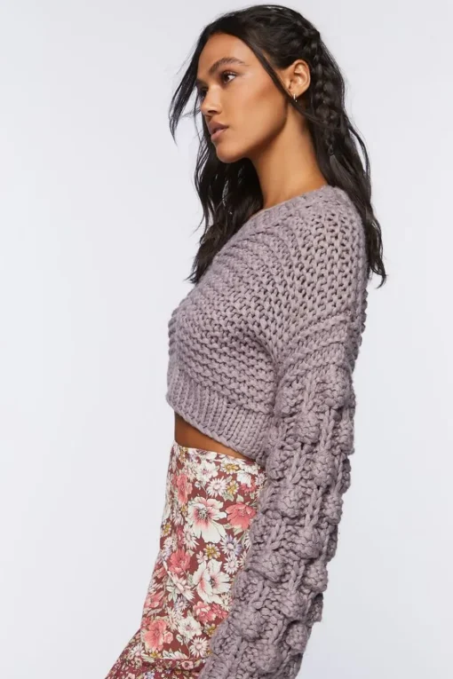 Cropped Chunky Knit Sweater