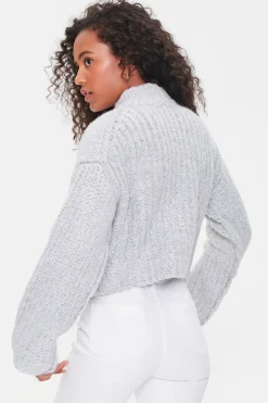 Cropped Geo Print Sweater