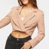 Cropped Notched-Lapel Blazer