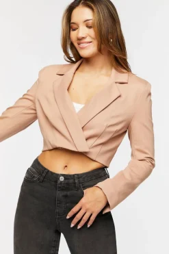 Cropped Notched-Lapel Blazer