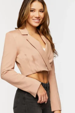 Cropped Notched-Lapel Blazer