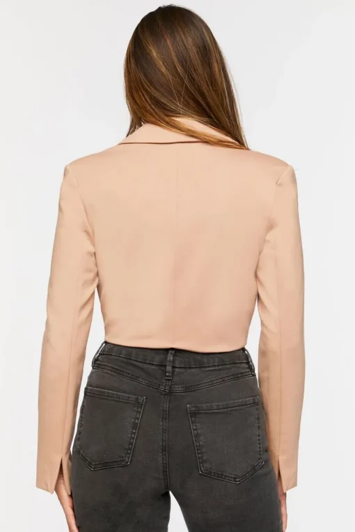 Cropped Notched-Lapel Blazer