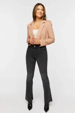Cropped Notched-Lapel Blazer
