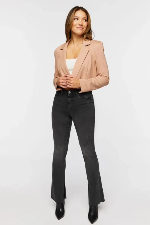 Cropped Notched-Lapel Blazer