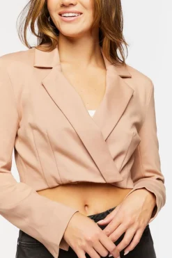 Cropped Notched-Lapel Blazer