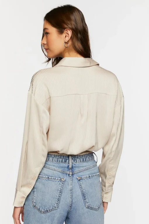 Cropped Satin Shirt