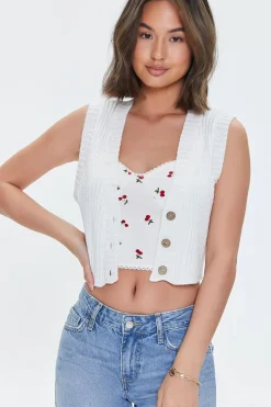 Cropped Sweater-Knit Vest