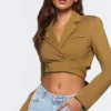 Cropped Tie-Back Blazer Top