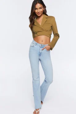 Cropped Tie-Back Blazer Top