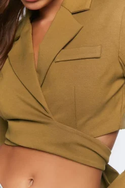 Cropped Tie-Back Blazer Top