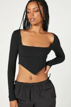 Cropped V-Hem Top