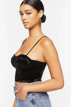 Crushed Velvet Bustier Cami