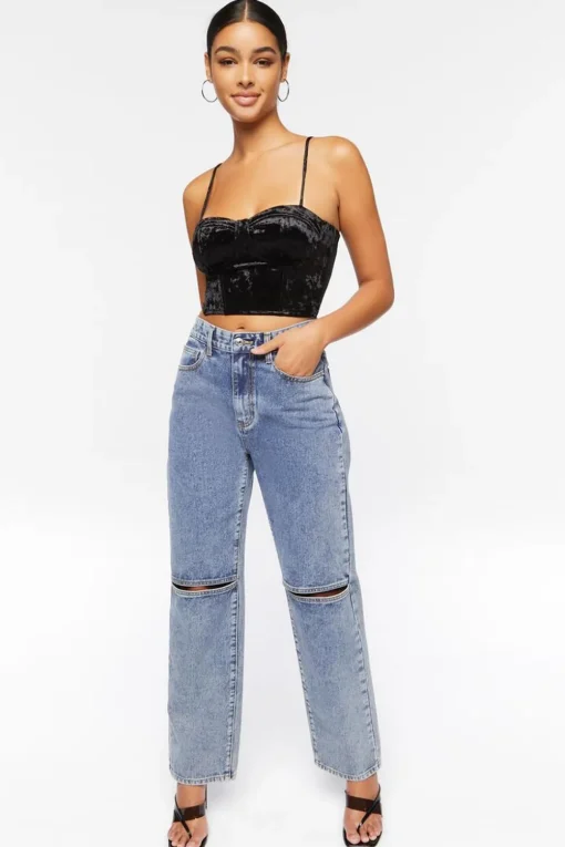 Crushed Velvet Bustier Cami