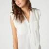 Curved-Hem Patch Pocket Top
