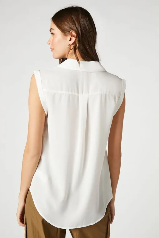 Curved-Hem Patch Pocket Top