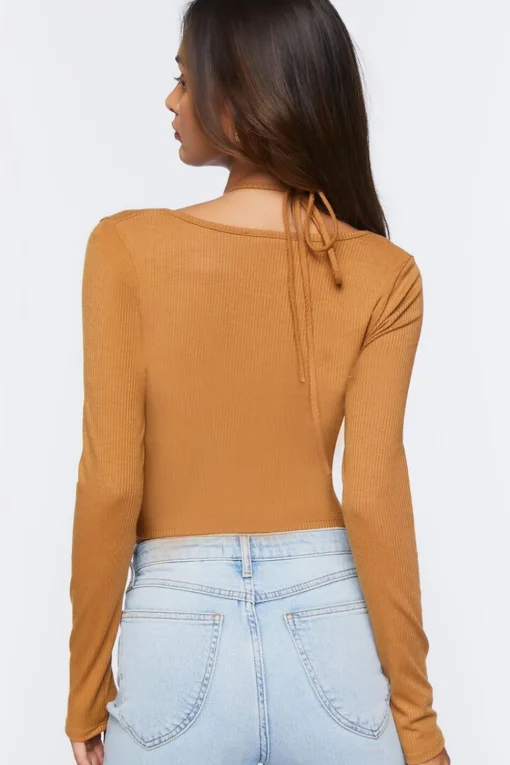 Cutout Halter Crop Top