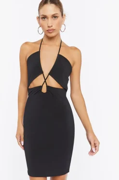 Cutout Halter Mini Dress