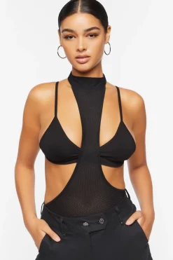 Cutout Mesh Bodysuit