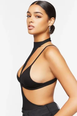 Cutout Mesh Bodysuit