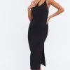 Cutout One-Shoulder Midi Dress