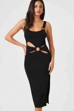 Cutout Slit Midi Dress