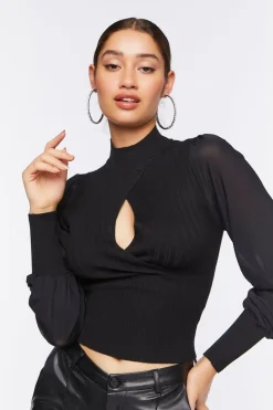 Cutout Sweater-Knit Top
