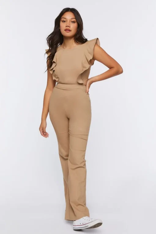 Denim Butterfly Sleeve Jumpsuit