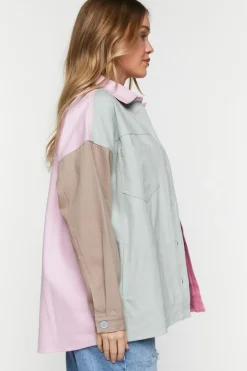 Denim Colorblock Shacket