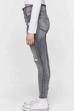 Distressed High-Rise Skinny Jeans