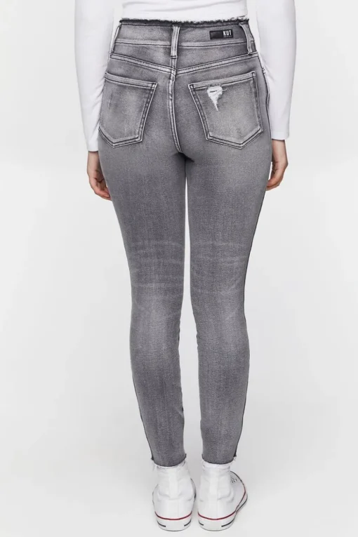 Distressed High-Rise Skinny Jeans