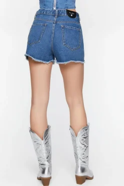 Distressed Rhinestone Denim Shorts