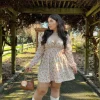Ditsy Floral Cutout Mini Dress