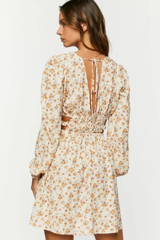 Ditsy Floral Cutout Mini Dress