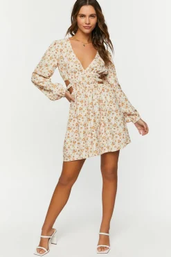 Ditsy Floral Cutout Mini Dress