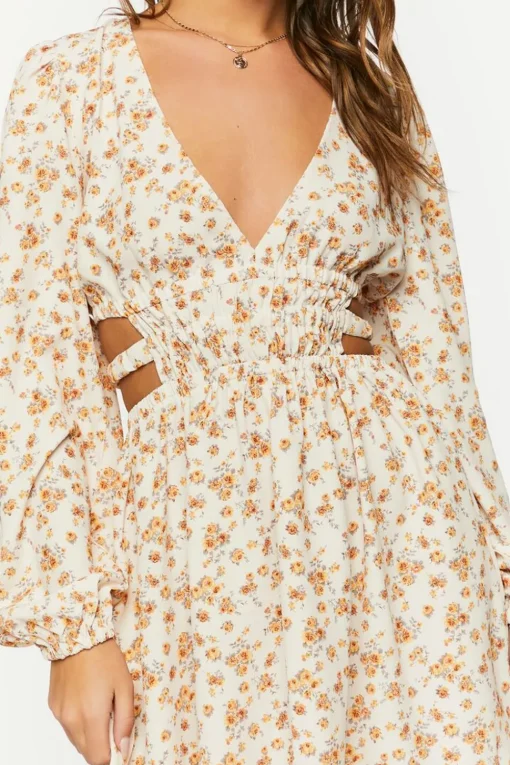 Ditsy Floral Cutout Mini Dress