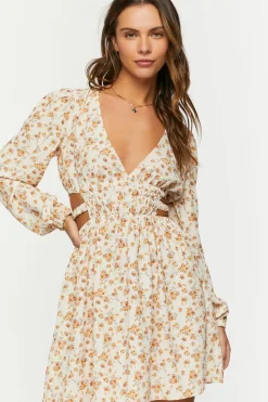 Ditsy Floral Cutout Mini Dress