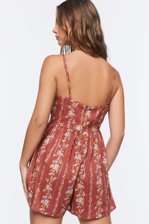 Ditsy Floral Print Cami Romper
