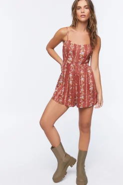 Ditsy Floral Print Cami Romper