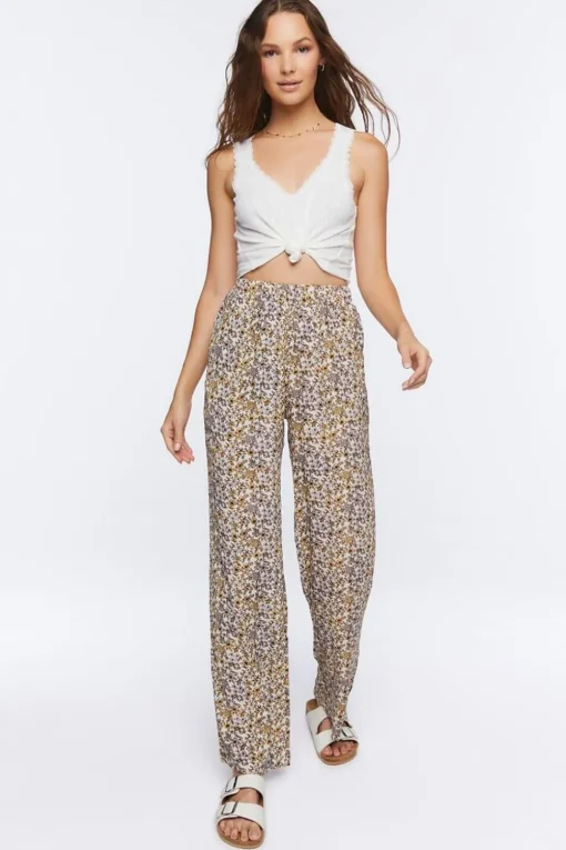 Ditsy Floral Print Pants