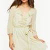 Ditsy Floral Ruffle-Trim Mini Dress