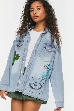 Doodle Graphic Embroideredshacket