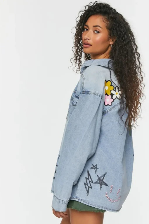 Doodle Graphic Embroideredshacket