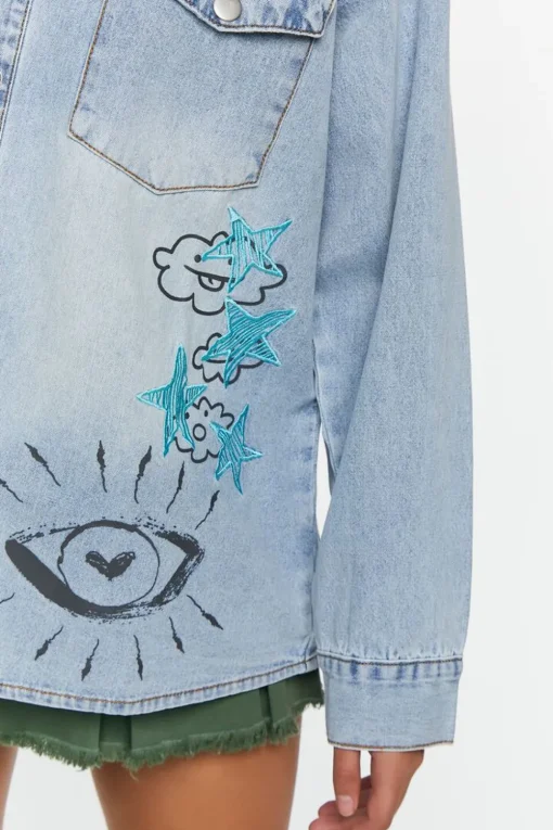 Doodle Graphic Embroideredshacket