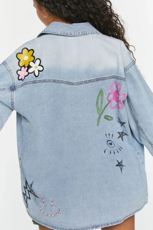 Doodle Graphic Embroideredshacket