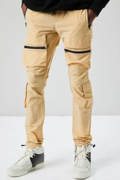 Drawstring Cargo Slim-Fit Pants