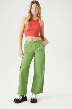 Drawstring Wide-Leg Cargo Pants