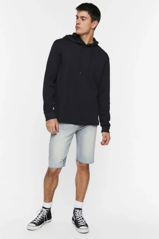 Embroidered Barbed Wire Denim Shorts