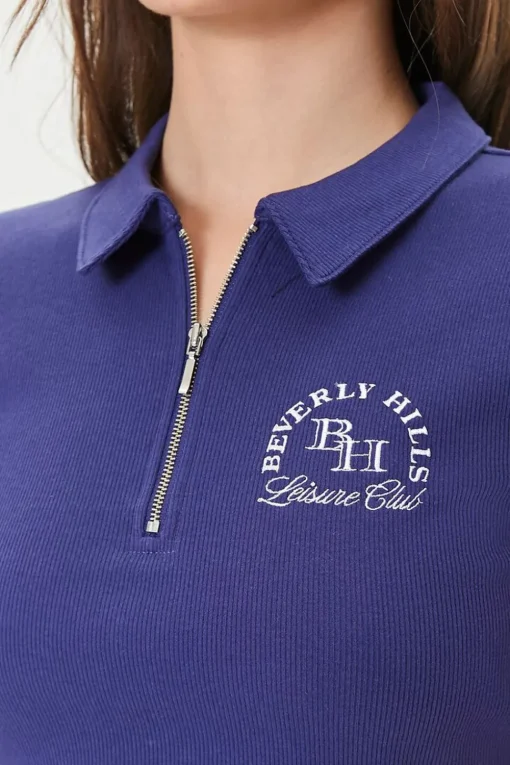 Embroidered Beverly Hills Crop Top