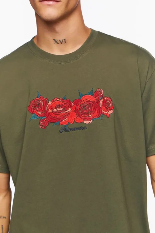 Embroidered Primavera Rose Graphic Tee